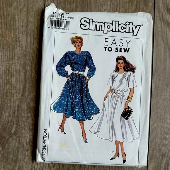 Simplicity 9095 Vintage 1980s Dress Patterns Size RR (14-20) - Picture 3 of 4